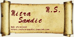 Mitra Sandić vizit kartica